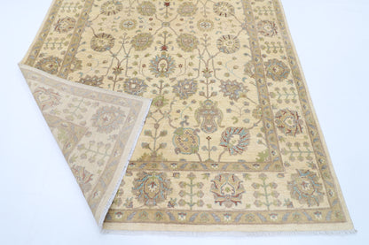 197 x 297 cm | Tribal Floral Beige Area Rug Afghan Hand Knotted Veg Dye Wool carpet