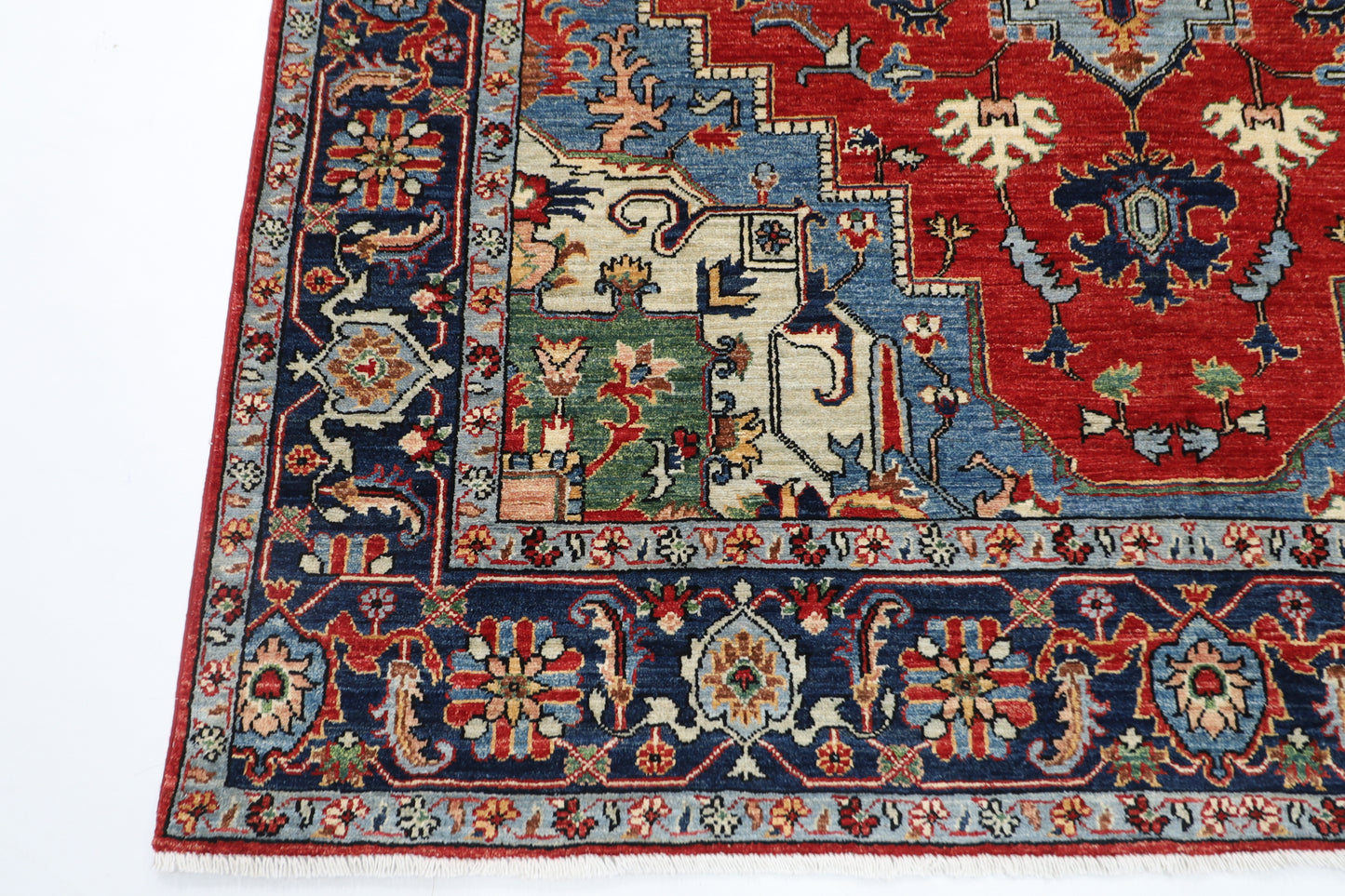 190 x 273 cm | Tribal Heriz Red Area Rug Afghan Hand Knotted Veg Dye Wool carpet