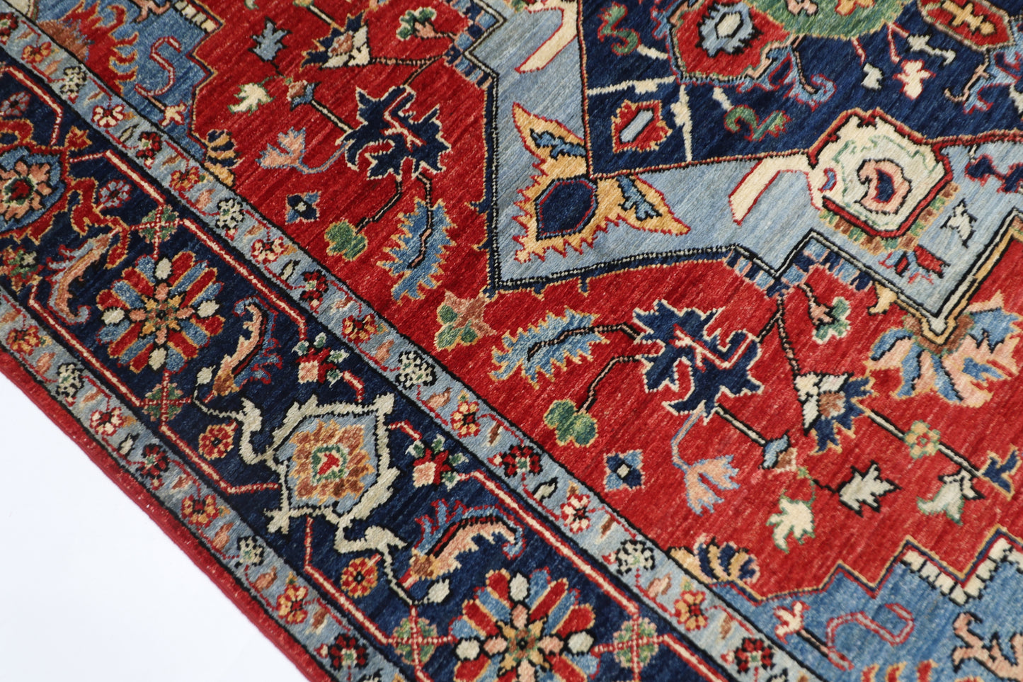 190 x 273 cm | Tribal Heriz Red Area Rug Afghan Hand Knotted Veg Dye Wool carpet