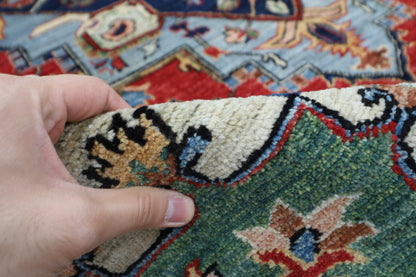 190 x 273 cm | Tribal Heriz Red Area Rug Afghan Hand Knotted Veg Dye Wool carpet
