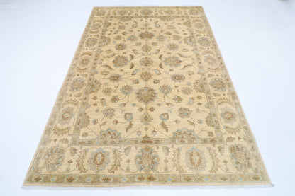 172 x 244 cm | Tribal Beige Area Rug Afghan Hand Knotted Veg Dye Wool carpet