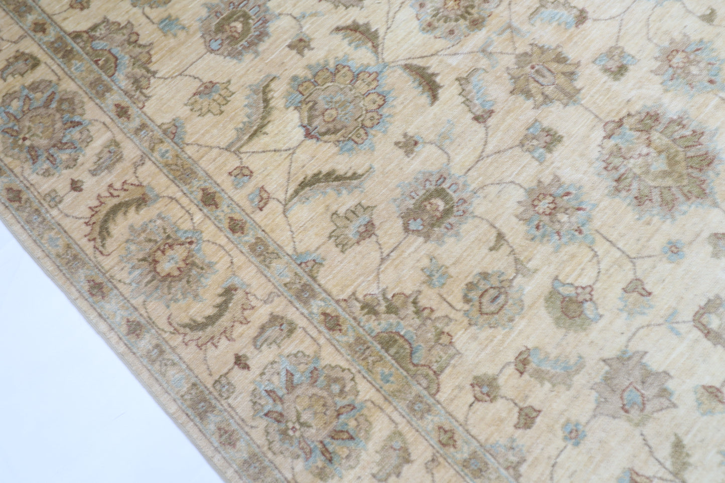 172 x 244 cm | Tribal Beige Area Rug Afghan Hand Knotted Veg Dye Wool carpet