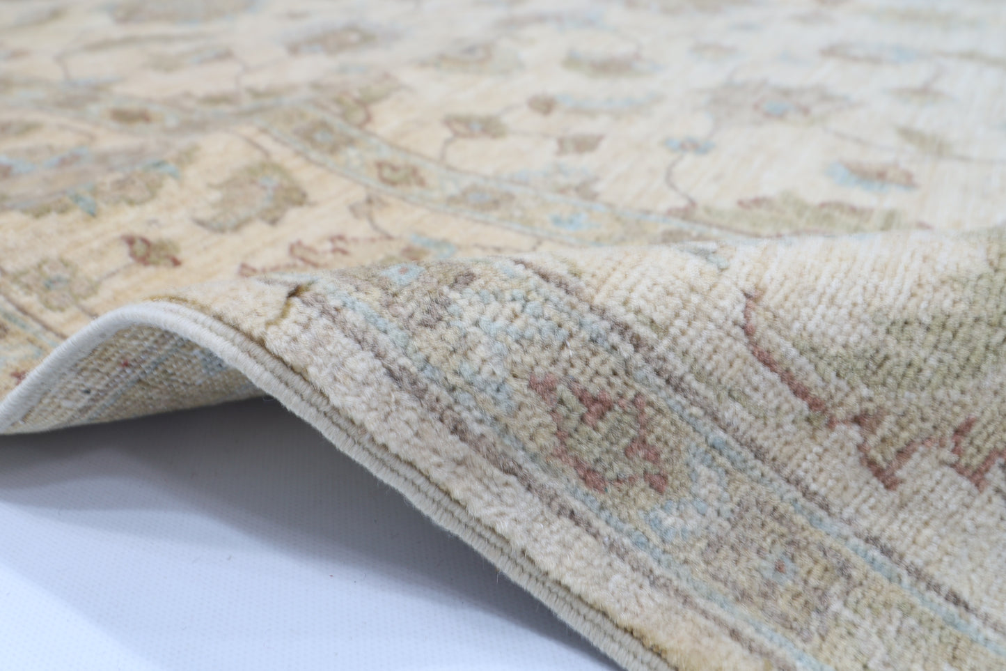 172 x 244 cm | Tribal Beige Area Rug Afghan Hand Knotted Veg Dye Wool carpet