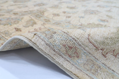 172 x 244 cm | Tribal Beige Area Rug Afghan Hand Knotted Veg Dye Wool carpet