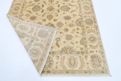 172 x 244 cm | Tribal Beige Area Rug Afghan Hand Knotted Veg Dye Wool carpet