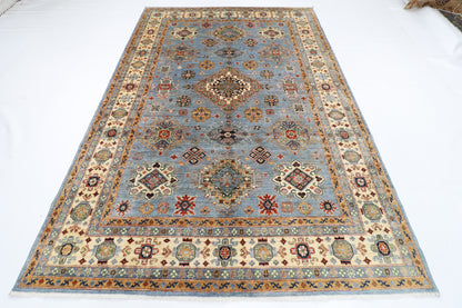 208 x 301 cm | Tribal Kazak Gray Area Rug Afghan Hand Knotted Veg Dye Wool carpet
