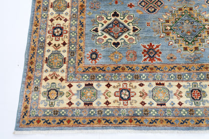 208 x 301 cm | Tribal Kazak Gray Area Rug Afghan Hand Knotted Veg Dye Wool carpet