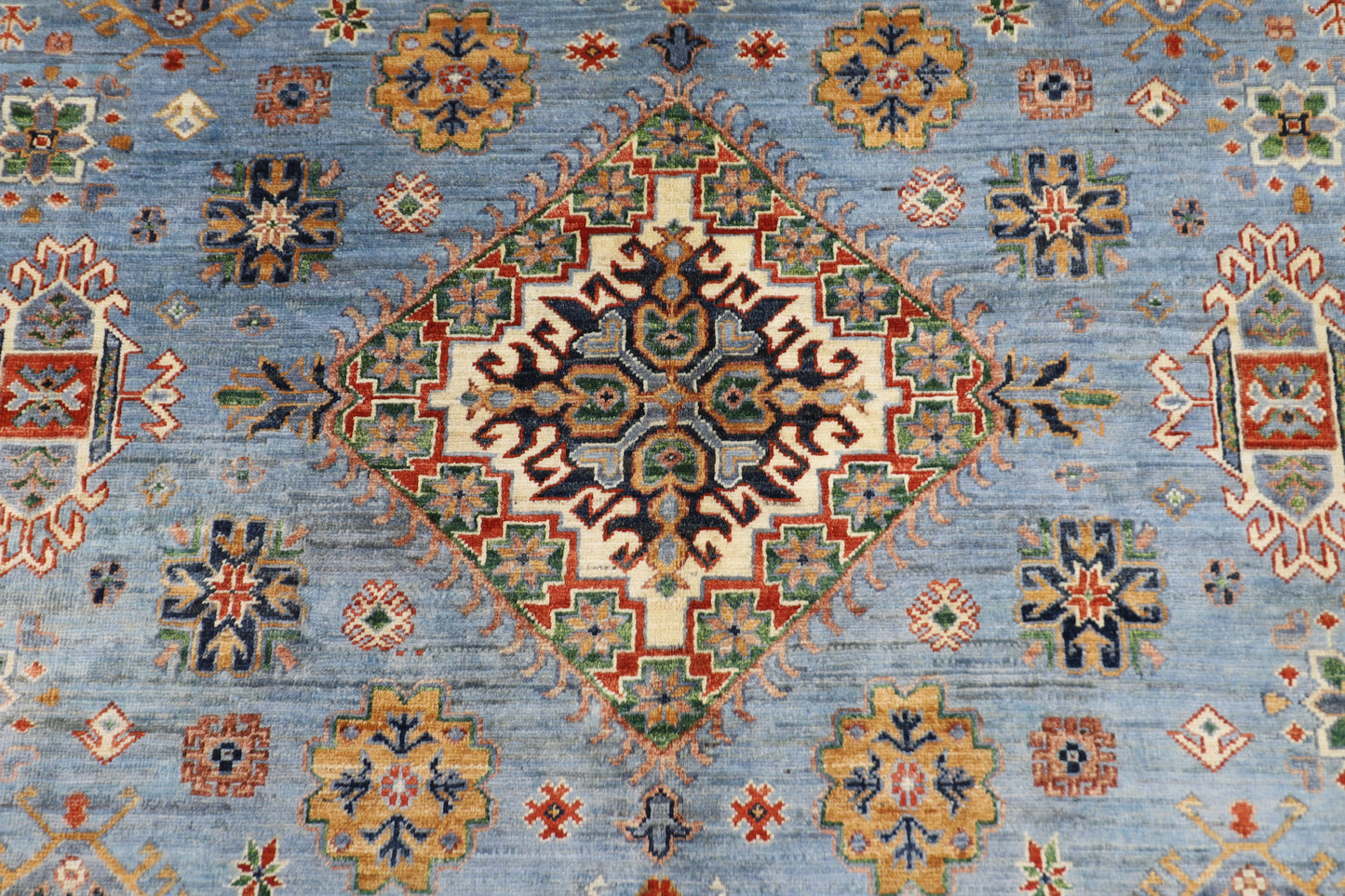 208 x 301 cm | Tribal Kazak Gray Area Rug Afghan Hand Knotted Veg Dye Wool carpet