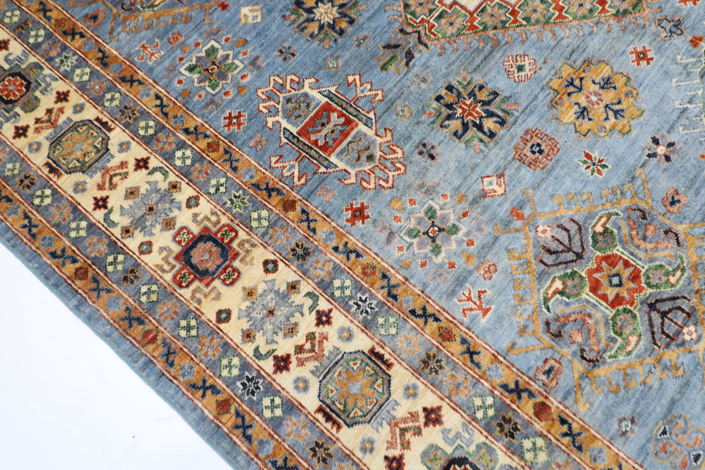208 x 301 cm | Tribal Kazak Gray Area Rug Afghan Hand Knotted Veg Dye Wool carpet