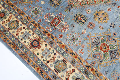 208 x 301 cm | Tribal Kazak Gray Area Rug Afghan Hand Knotted Veg Dye Wool carpet
