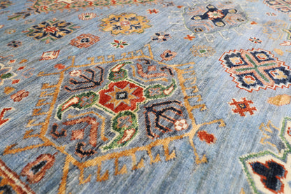 208 x 301 cm | Tribal Kazak Gray Area Rug Afghan Hand Knotted Veg Dye Wool carpet