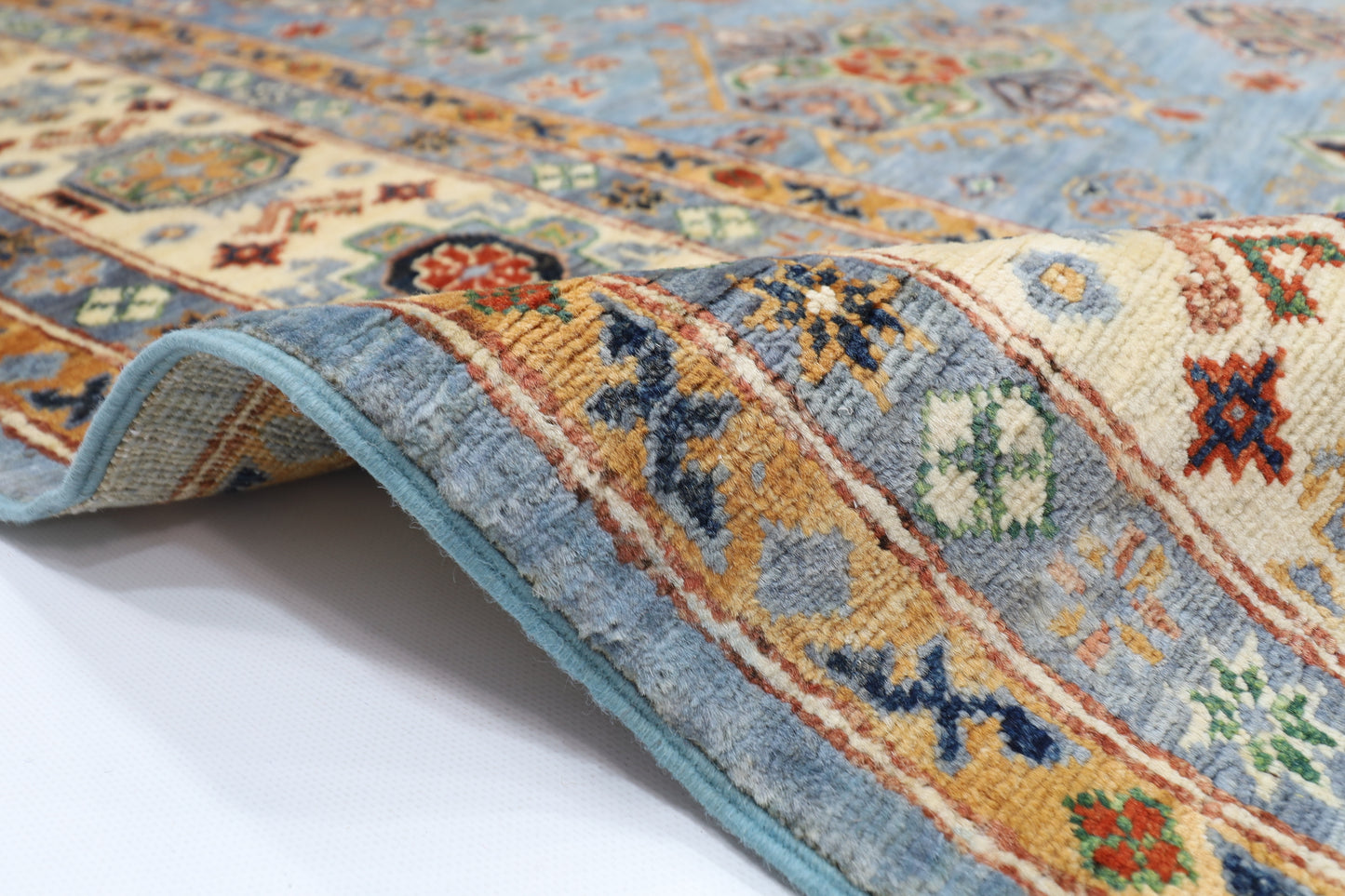 208 x 301 cm | Tribal Kazak Gray Area Rug Afghan Hand Knotted Veg Dye Wool carpet