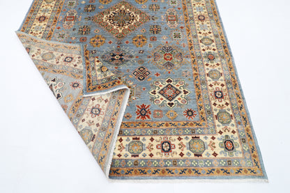 208 x 301 cm | Tribal Kazak Gray Area Rug Afghan Hand Knotted Veg Dye Wool carpet