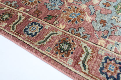 79 x 297 cm | Pink Runner Rug Afghan Hand Knotted Veg Dye Wool carpet