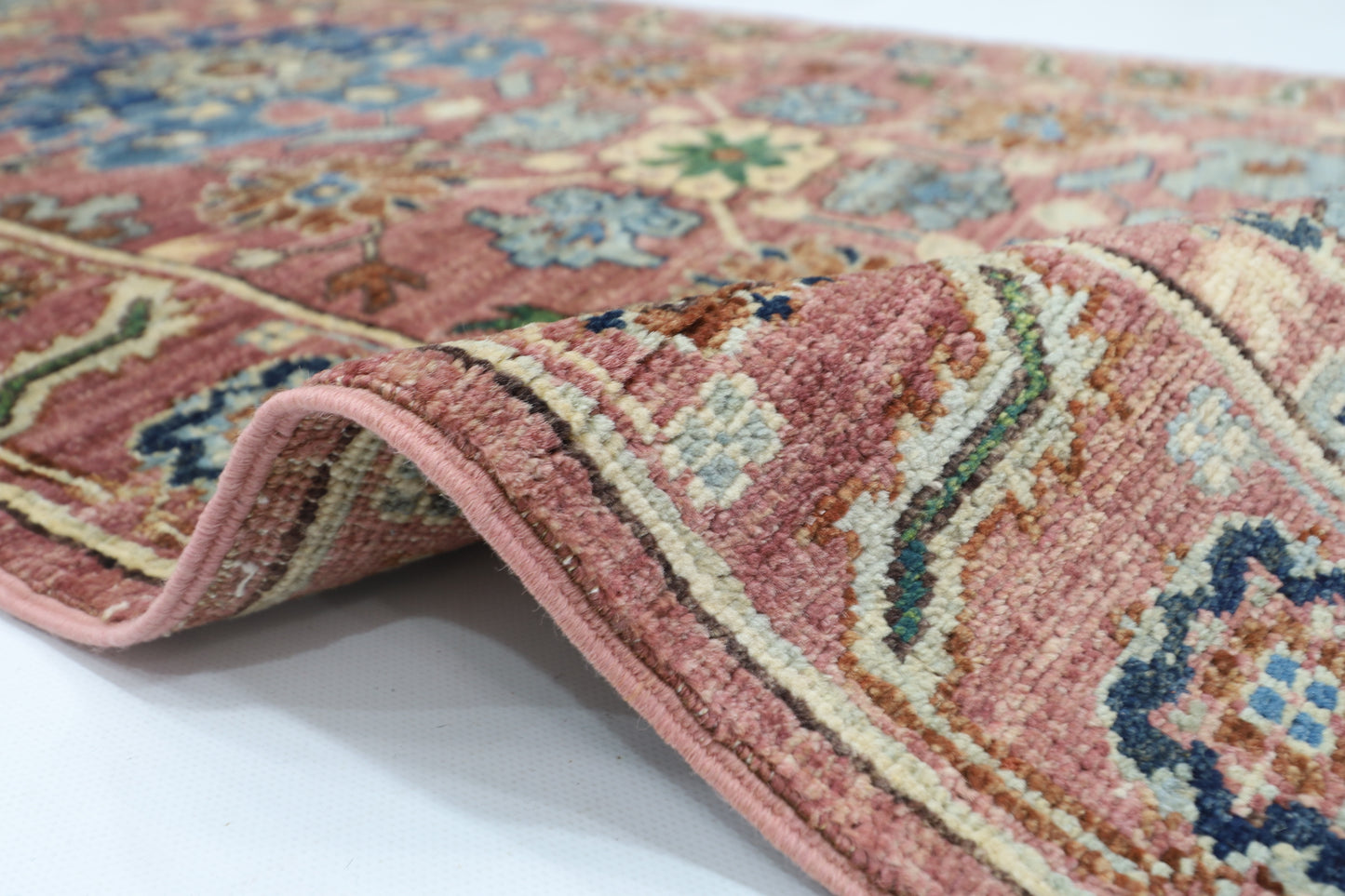 79 x 297 cm | Pink Runner Rug Afghan Hand Knotted Veg Dye Wool carpet