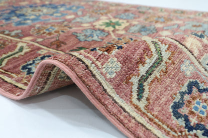 79 x 297 cm | Pink Runner Rug Afghan Hand Knotted Veg Dye Wool carpet