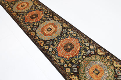 74 x 458 cm | Mamluk Runner Rug Afghan Hand Knotted Veg Dye Wool carpet