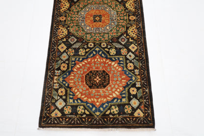74 x 458 cm | Mamluk Runner Rug Afghan Hand Knotted Veg Dye Wool carpet
