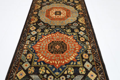 74 x 458 cm | Mamluk Runner Rug Afghan Hand Knotted Veg Dye Wool carpet