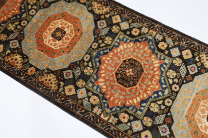 74 x 458 cm | Mamluk Runner Rug Afghan Hand Knotted Veg Dye Wool carpet