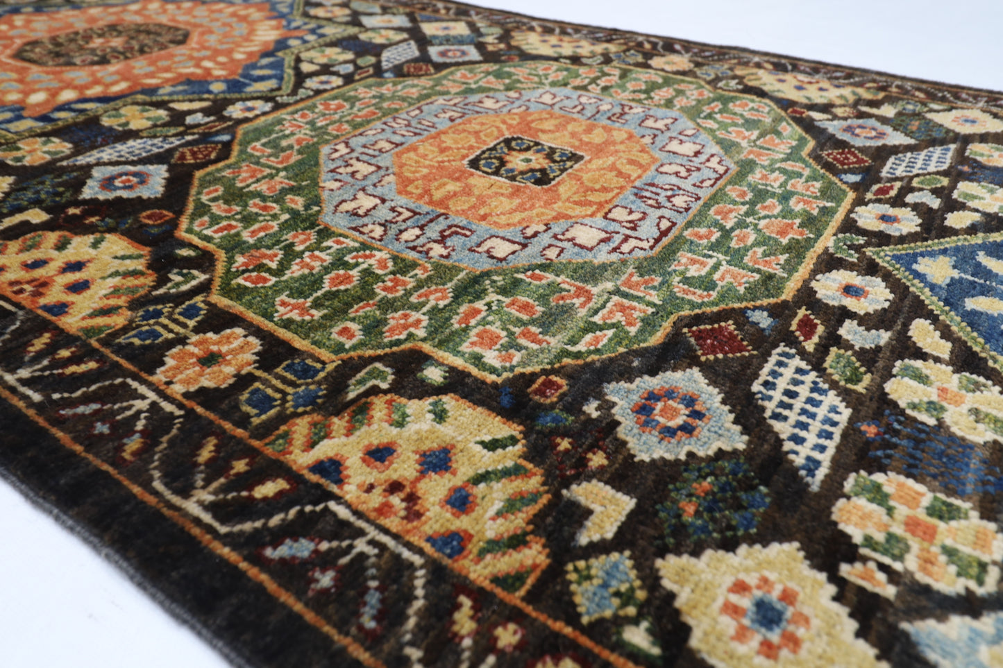 74 x 458 cm | Mamluk Runner Rug Afghan Hand Knotted Veg Dye Wool carpet
