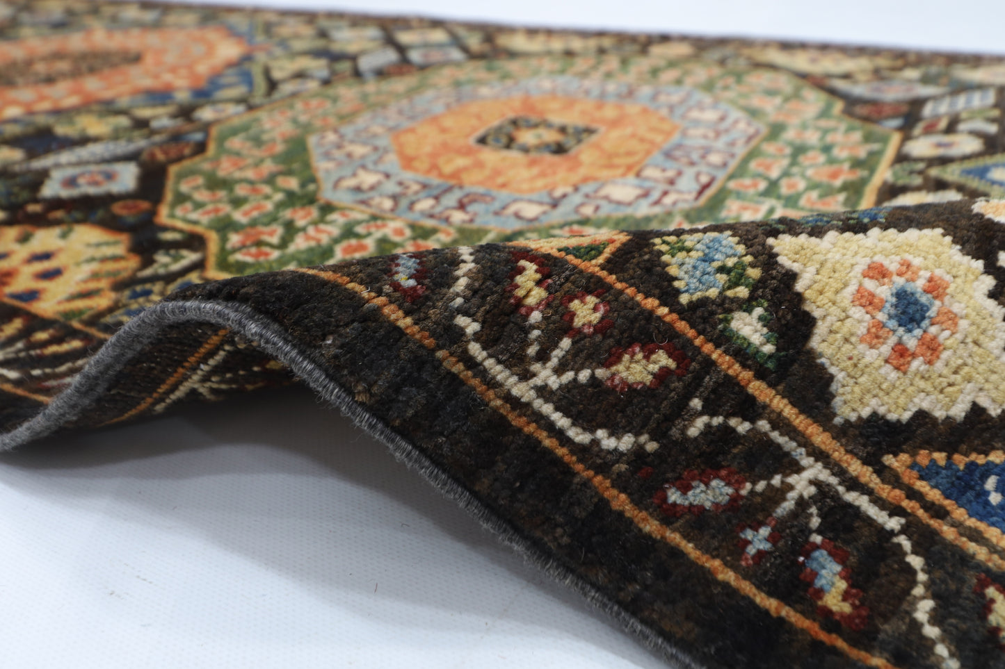 74 x 458 cm | Mamluk Runner Rug Afghan Hand Knotted Veg Dye Wool carpet