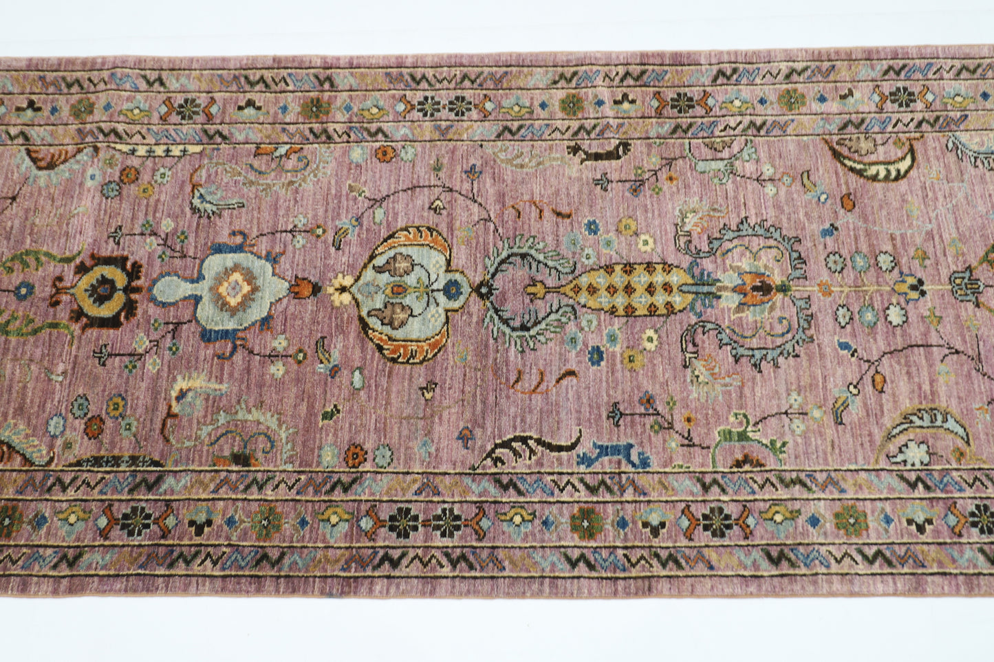 85 x 287 cm | Pink Runner Rug Afghan Hand Knotted Veg Dye Wool carpet