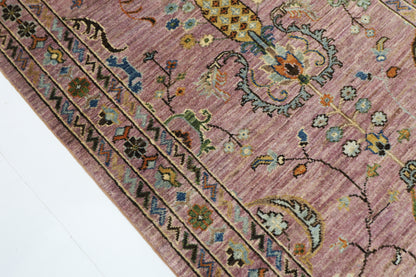 85 x 287 cm | Pink Runner Rug Afghan Hand Knotted Veg Dye Wool carpet