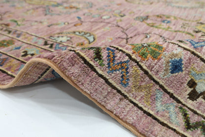 85 x 287 cm | Pink Runner Rug Afghan Hand Knotted Veg Dye Wool carpet