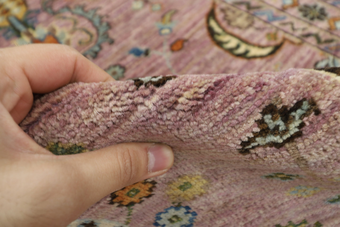 85 x 287 cm | Pink Runner Rug Afghan Hand Knotted Veg Dye Wool carpet