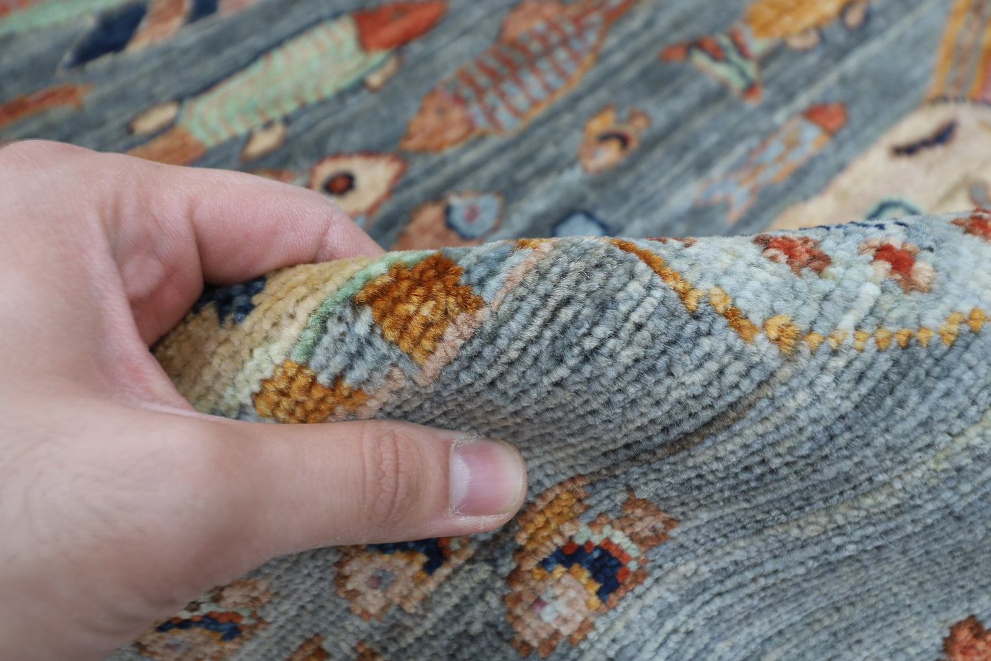 104 x 150 cm | fish gray Tribal Area Rug Afghan Hand Knotted veg Dye Wool carpet