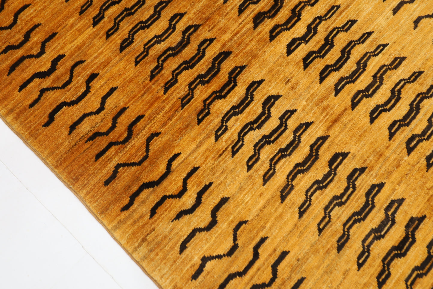78 x 187 cm | Gold Runner Rug Afghan Hand Knotted Veg Dye Wool carpet