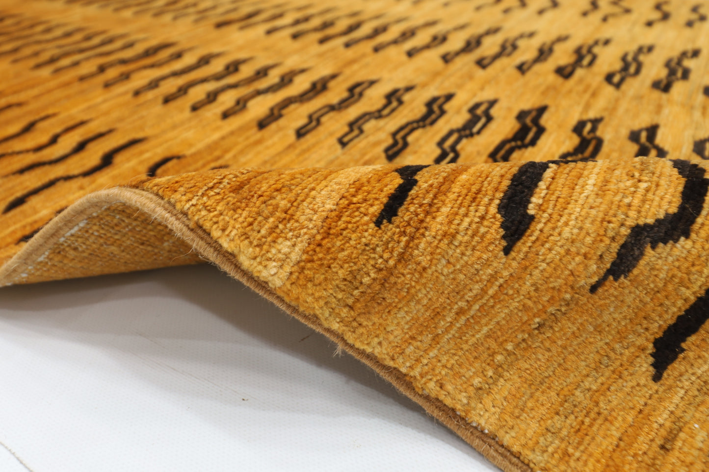 78 x 187 cm | Gold Runner Rug Afghan Hand Knotted Veg Dye Wool carpet
