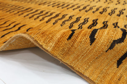 78 x 187 cm | Gold Runner Rug Afghan Hand Knotted Veg Dye Wool carpet