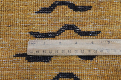 78 x 187 cm | Gold Runner Rug Afghan Hand Knotted Veg Dye Wool carpet