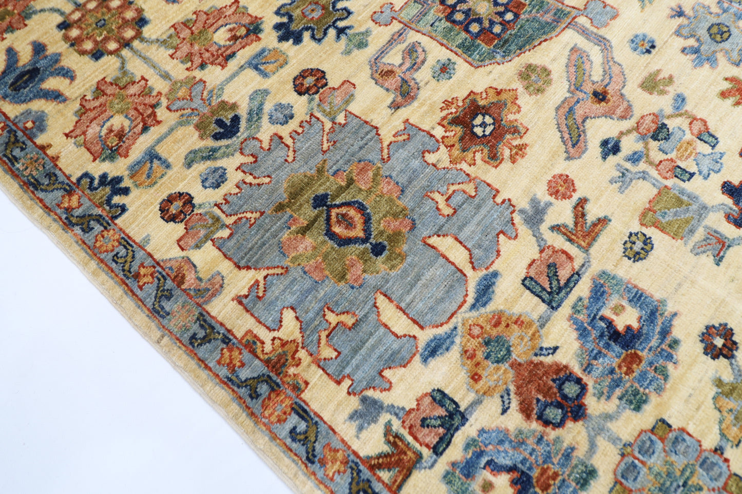 89 x 304 cm | Beige Runner Rug Afghan Hand Knotted Veg Dye Wool carpet