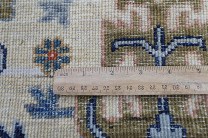 89 x 304 cm | Beige Runner Rug Afghan Hand Knotted Veg Dye Wool carpet