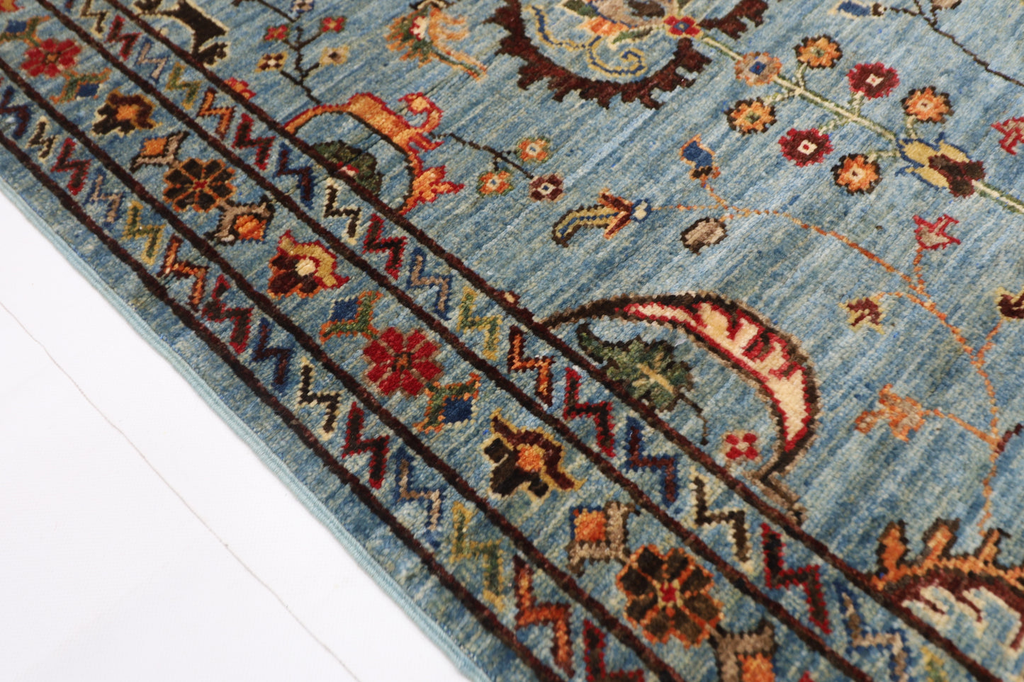 83 x 292 cm | Blueish Grey Runner Rug Afghan Hand Knotted Veg Dye Wool carpet