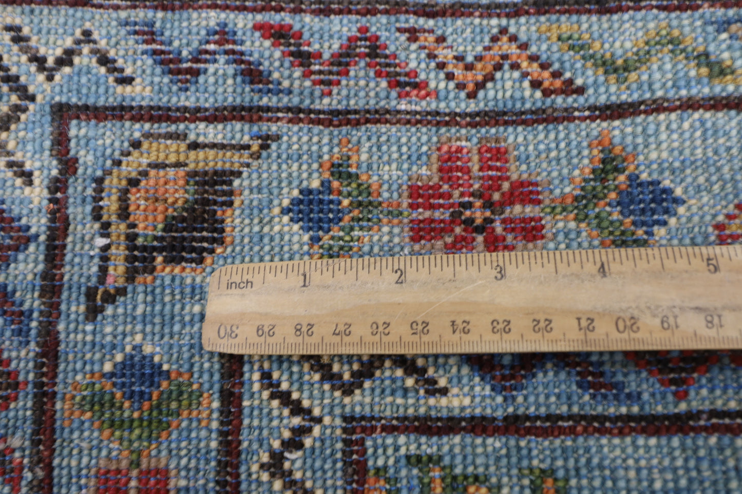 83 x 292 cm | Blueish Grey Runner Rug Afghan Hand Knotted Veg Dye Wool carpet