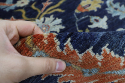 87 x 298 cm | Navy Blue Runner Rug Afghan Hand Knotted Veg Dye Wool carpet
