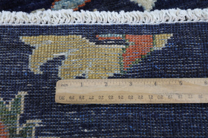87 x 298 cm | Navy Blue Runner Rug Afghan Hand Knotted Veg Dye Wool carpet