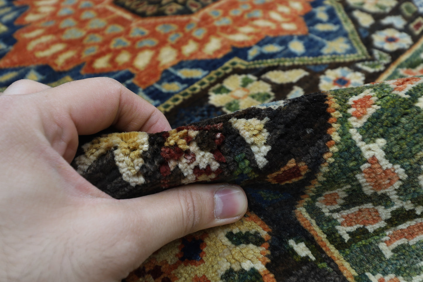 76 x 457 cm | Dark Brown Runner Rug Afghan Hand Knotted Veg Dye Wool carpet