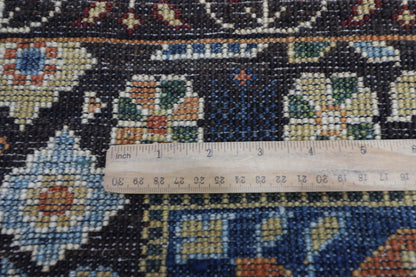 76 x 457 cm | Dark Brown Runner Rug Afghan Hand Knotted Veg Dye Wool carpet