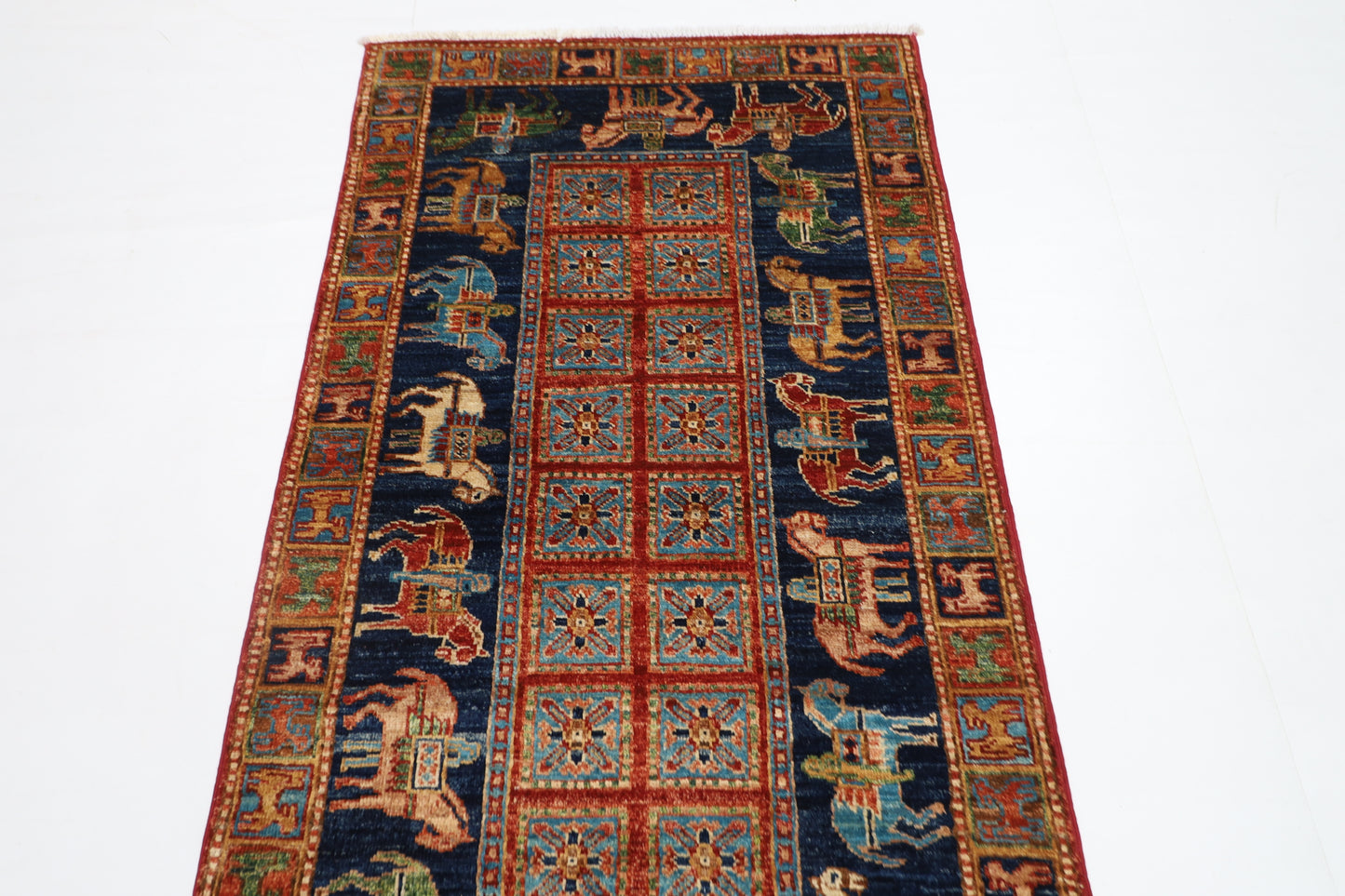 84 x 310 cm | Pazyryk Runner Rug Afghan Hand Knotted Veg Dye Wool carpet