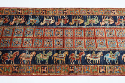 84 x 310 cm | Pazyryk Runner Rug Afghan Hand Knotted Veg Dye Wool carpet