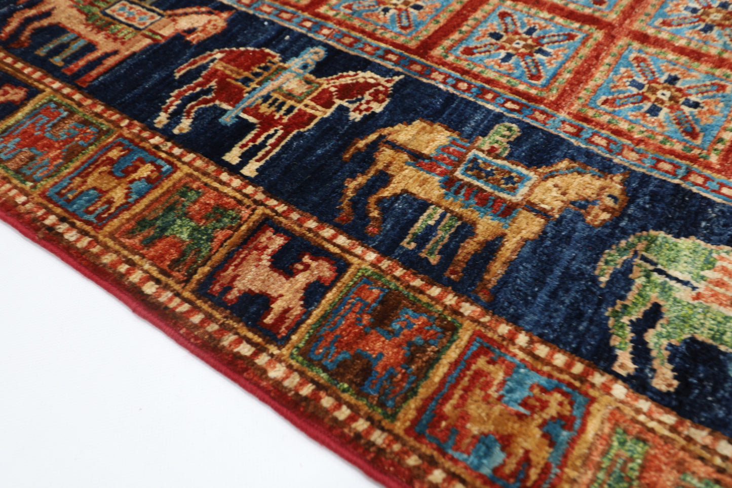 84 x 310 cm | Pazyryk Runner Rug Afghan Hand Knotted Veg Dye Wool carpet