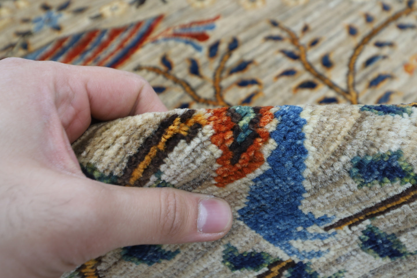 88 x 298 cm | Birds Runner Rug Afghan Hand Knotted Veg Dye Wool carpet