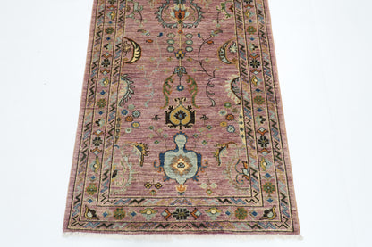 83 x 288 cm | Pink Runner Rug Afghan Hand Knotted Veg Dye Wool carpet