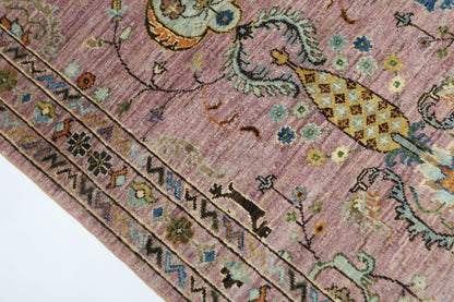 83 x 288 cm | Pink Runner Rug Afghan Hand Knotted Veg Dye Wool carpet