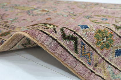 83 x 288 cm | Pink Runner Rug Afghan Hand Knotted Veg Dye Wool carpet
